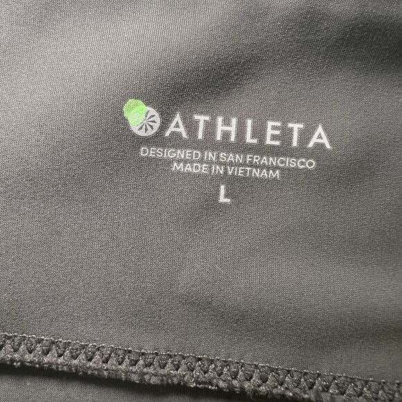 Athleta Stellar Trouser Pants Size L Dark Army Green Zip Pockets Crop Ankle Slim - Picture 14 of 15